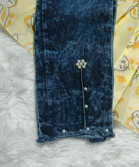 Bunny Top & Denim Jeans