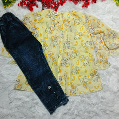 Bunny Top & Denim Jeans