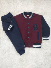 Maroon & Navy Varsity Winter Tracksuit for Kids