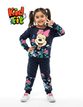 Girls’ Minnie Floral Winter Tracksuit – Navy Blue