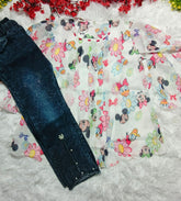 Minnie Mouse & Daisy Duck Top & Denim Jeans
