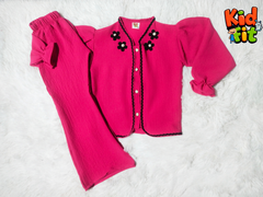 Charming Pink Floral Two-Piece Set for Girls