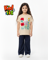 Floral Tee & Navy Relaxed Lounge Pants Set