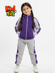 Cozy & Stylish Kids' Tracksuit - Purple & Grey