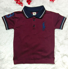 Boys' Stylish Maroon Polo Shirt