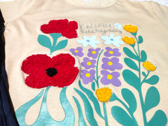 Floral Tee & Navy Relaxed Lounge Pants Set