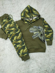 Camo Dino Winter Tracksuit for Kids