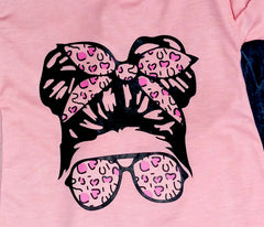 Girls' Stylish Top with Denim Jeans Set