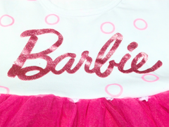 Barbie-Inspired Pink Polka Dot Frock for Girls